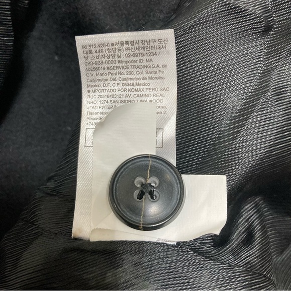 Banana Republic Black Melton Lined Wool Short Trench Coat Size 2 Missing Belt - Picture 6 of 9